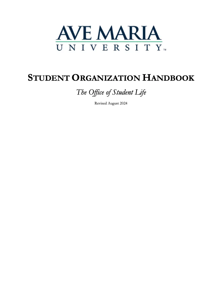 Student Organization Handbook
